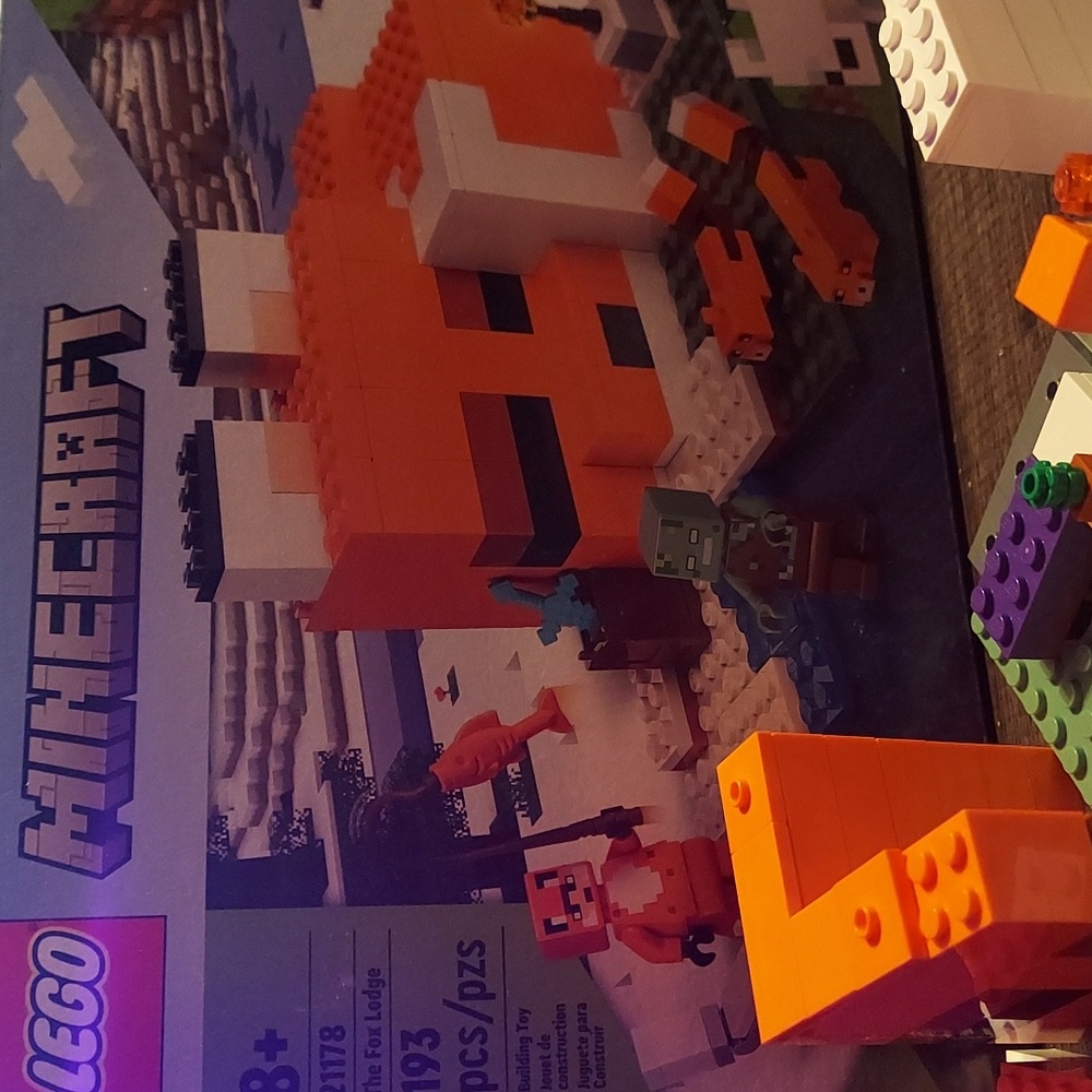 LEGO Minecraft The Fox Lodge House, 21178 Animal Toys, Birthday Gifts for Kids